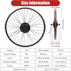 26" Electric Bike Conversion Kit, 350W 36V Front Wheel Motor E Bike Kit Hub Motor Bicycle BLDC Controller with LCD Display Controller PAS Brake Lever for 26 inch Bikes, 5 Speed Adjustable