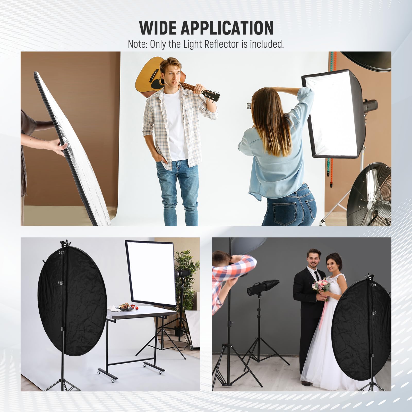NEEWER 43 Inch/110 Centimeter Light Reflector Diffuser 5 in 1 Collapsible Multi Disc with Bag - Translucent, Silver, Gold, White, and Black for Studio Photography Lighting Outdoor