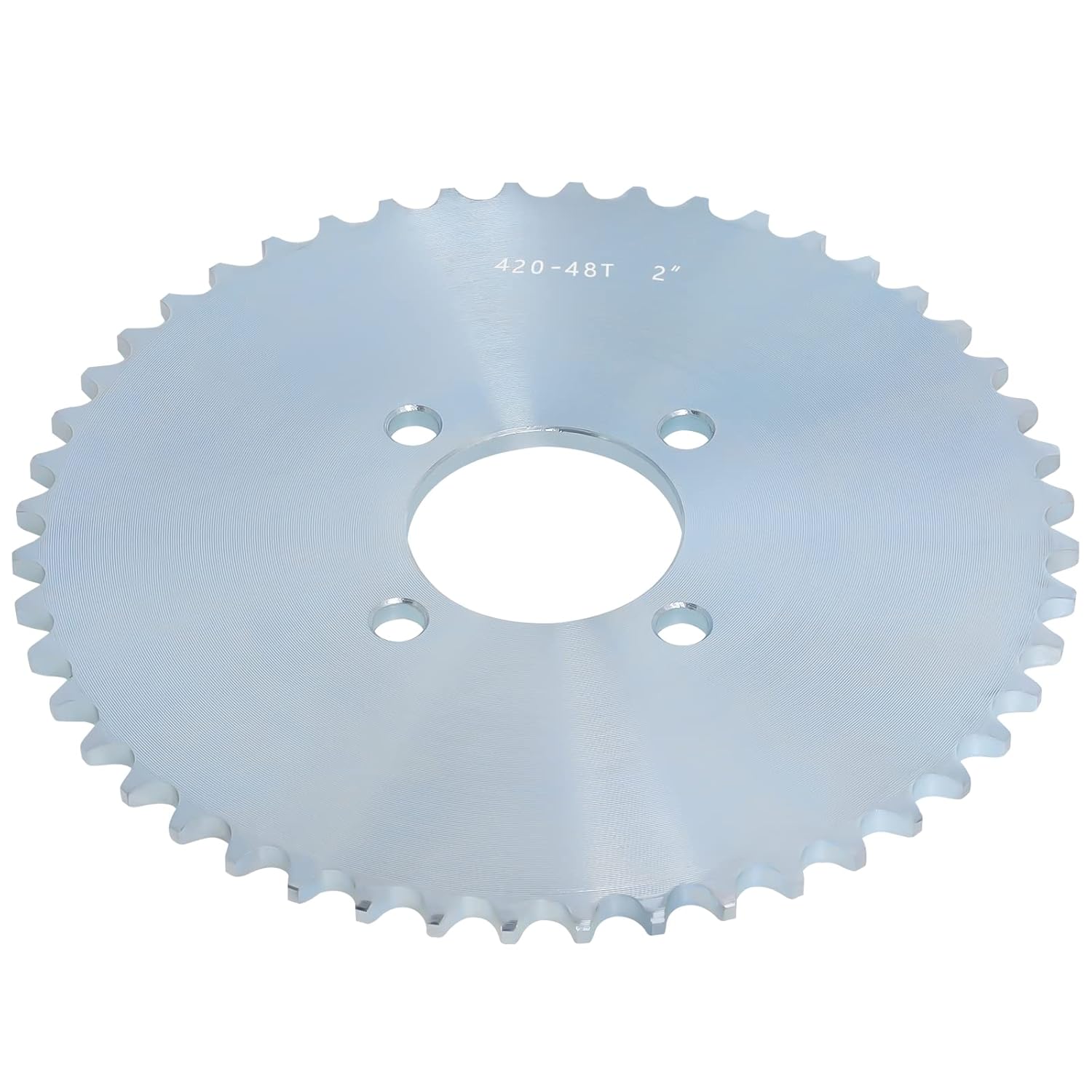 48 Tooth Go Kart Sprocket for #40/41/420 Chain, 2" Bore Heavy Duty Steel Gear for Racing Kart, ATV, Mini Bike, Farm Equipment