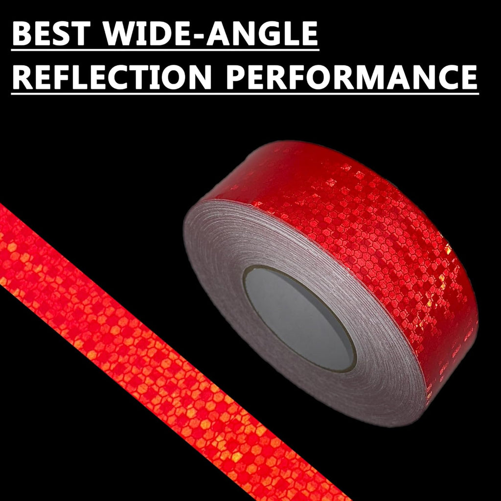 SWRT Reflective Tape 2 Inch x 160 Feet DOT-C2 Shining Star Fade Resistant Red Reflective Tape Outdoor Waterproof Strong Adhesive Safety Warning Tape Reflector Conspicuity Tape for Trailer Trucks Bike