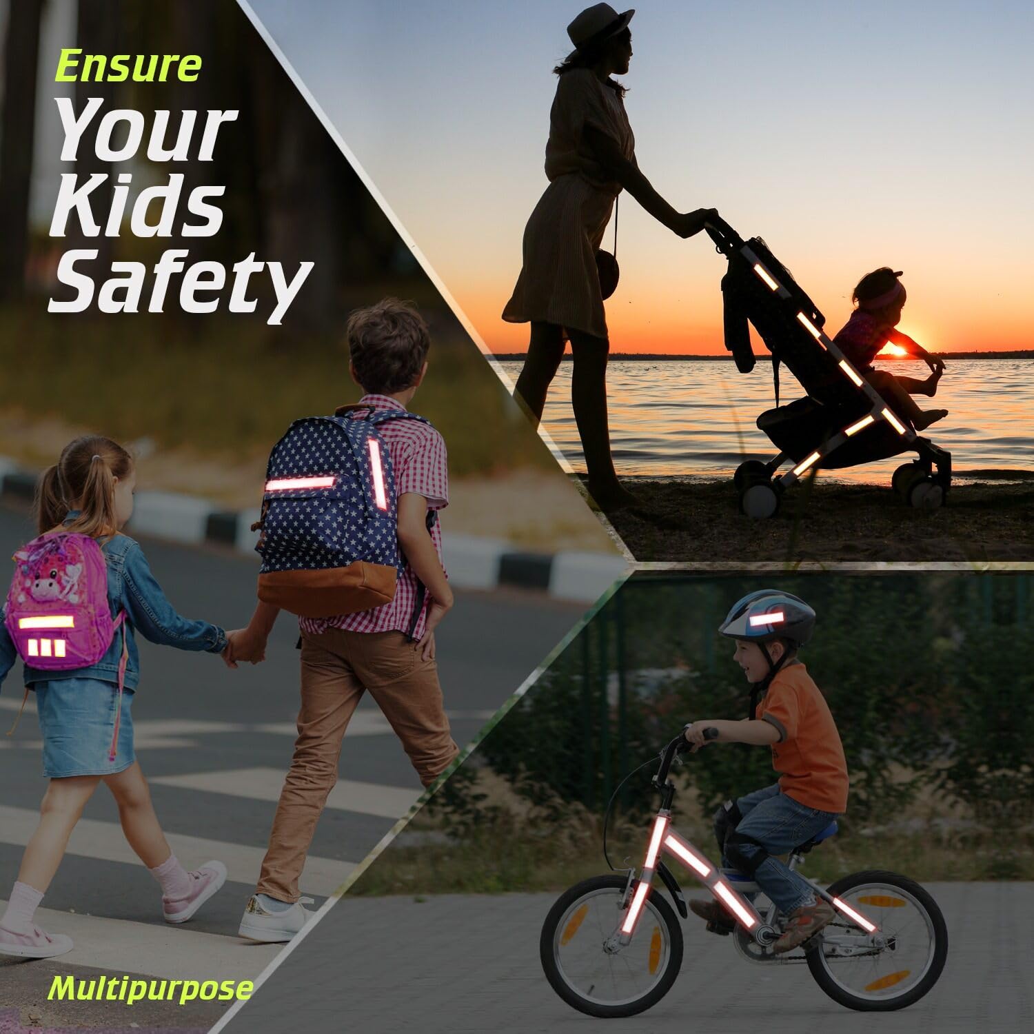 SmartSign 1.2 x 6 inch Red Reflective Strips - Pack of 4, Premium 3M Diamond Grade Reflective Stickers for Night Safety/Backpacks/Bicycles/Vehicles, Hi-Tack Adhesive, Made in USA