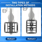 Upgraded Rear Bike Rack with Basket, Removable Adjustable Bike Basket Rear with Liner,Waterproof Cover,Cargo Net, Heavy Duty Bicycle Rear Basket for Most Bikes and E-Bike