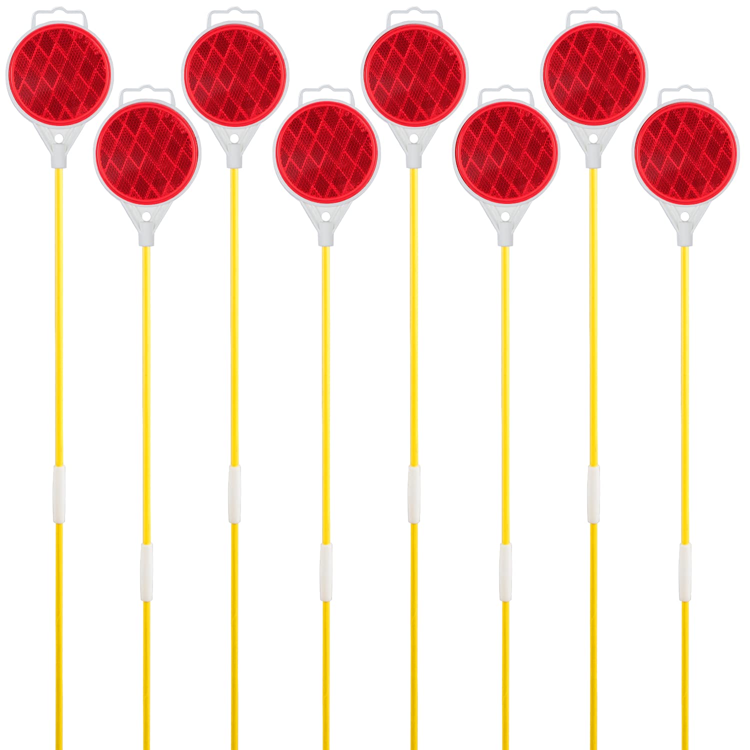 Reflective Driveway Markers, Reflectors for Driveway Entrance, Snow Plow Markers, 51 Inch Fiberglass Pole Double Sided Reflector for Driveway (Pack of 8)