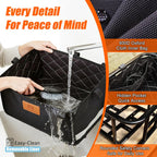 Rear Bike Basket Large Capacity - 210LBS Heavy-Duty Cargo Basket, All-Weather E-Bike & Scooter Accessories with Cover, Perfect for Grocery Hauls, Pet Transport & Commuting