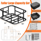 Rear Bike Basket Large Capacity - 210LBS Heavy-Duty Cargo Basket, All-Weather E-Bike & Scooter Accessories with Cover, Perfect for Grocery Hauls, Pet Transport & Commuting