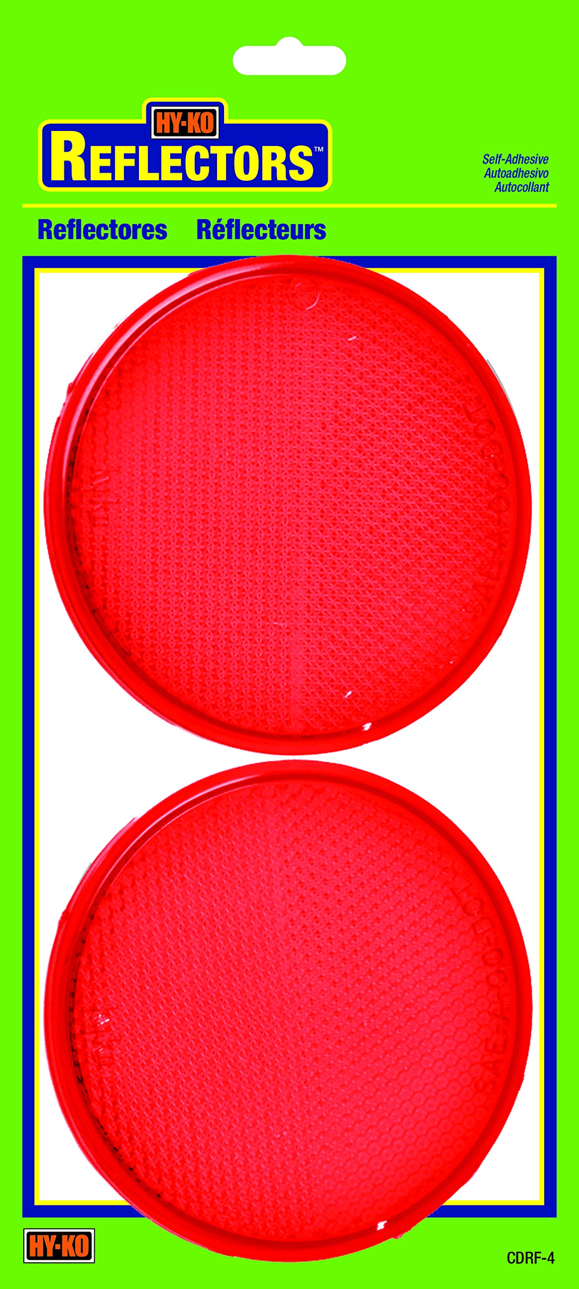 Hy-Ko Carded Reflectors, High Visibility Light Reflective Markers for Driveway, Mailbox Post, Garbage Cans, & More, Night Driving Safety Tools for Home