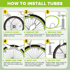 2 Pack 12"/14"/16"/18"/ 20"/ 22"/24"/ 26"/27.5"/28"/29" x1.75/1.95/2.10/2.125 Bicycle Tube with 2 Tire Levers, with 32mm AV Schrader Valve, Reliable Inner Tube for Kids/Road/MTB Bike (2 of One Size)