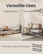 SONGMICS Shoe Rack, 3-Tier Shoe Organizer, Metal Storage Shelf, Upright or Upside Down, for 16-20 Pairs, Stackable, for Entryway, 11.8 x 36.2 x 21.7 Inches, Black ULSA303B02