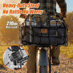 Rear Bike Basket Large Capacity - 210LBS Heavy-Duty Cargo Basket, All-Weather E-Bike & Scooter Accessories with Cover, Perfect for Grocery Hauls, Pet Transport & Commuting