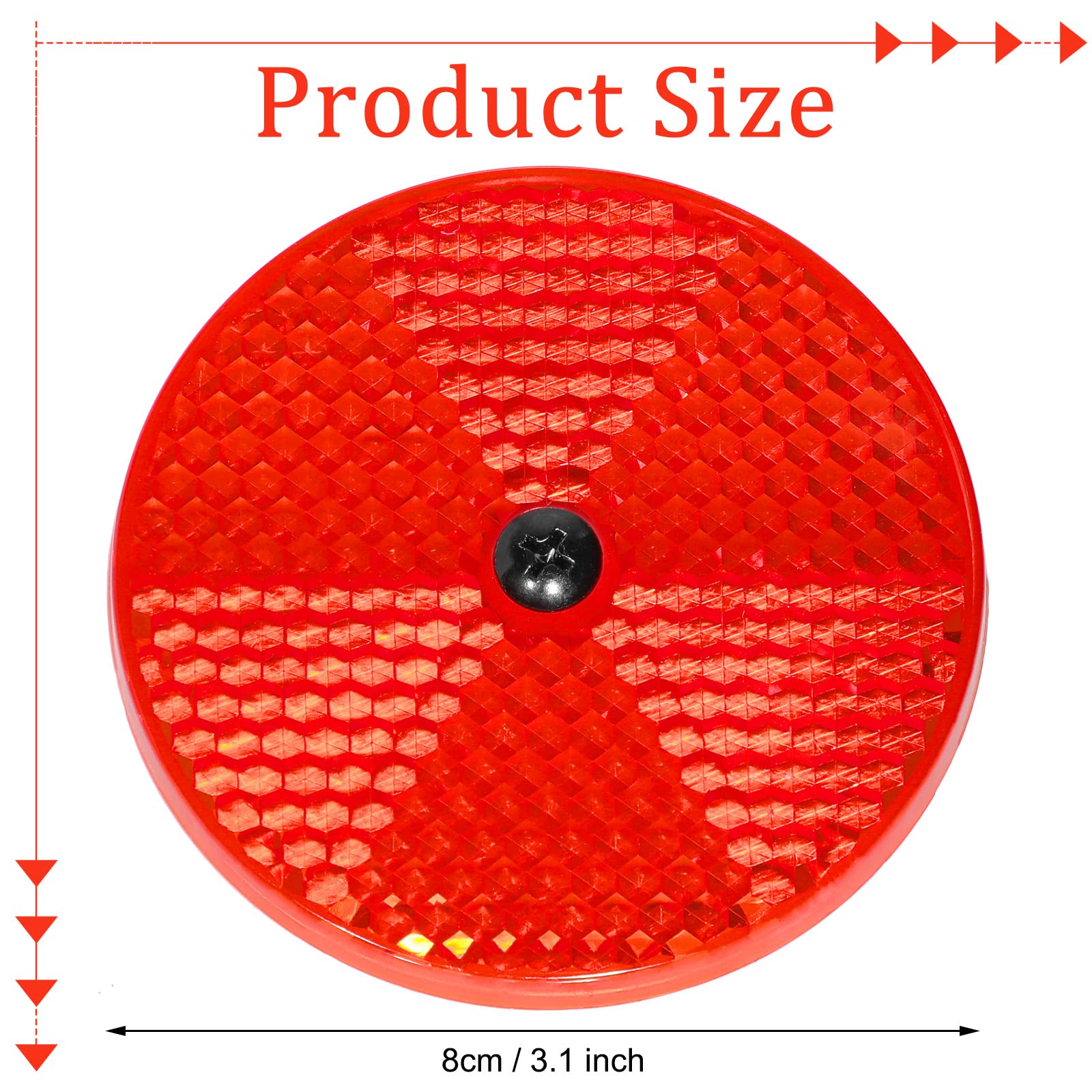 Tallew 10 Pack Front Round Reflector for Driveway Fence Gate Posts Trailers Safety Automobiles Boats Mailboxes Reflector with Center Mounting Hole(White)