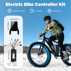 Electric Bicycle Brushless Controller Kit, 36V/48V 750-1200W E-Bike Brushless Controller LCD Display Panel and FOC Sine Wave Controller Set for Electric Bicycles, Tricycles, Scooters