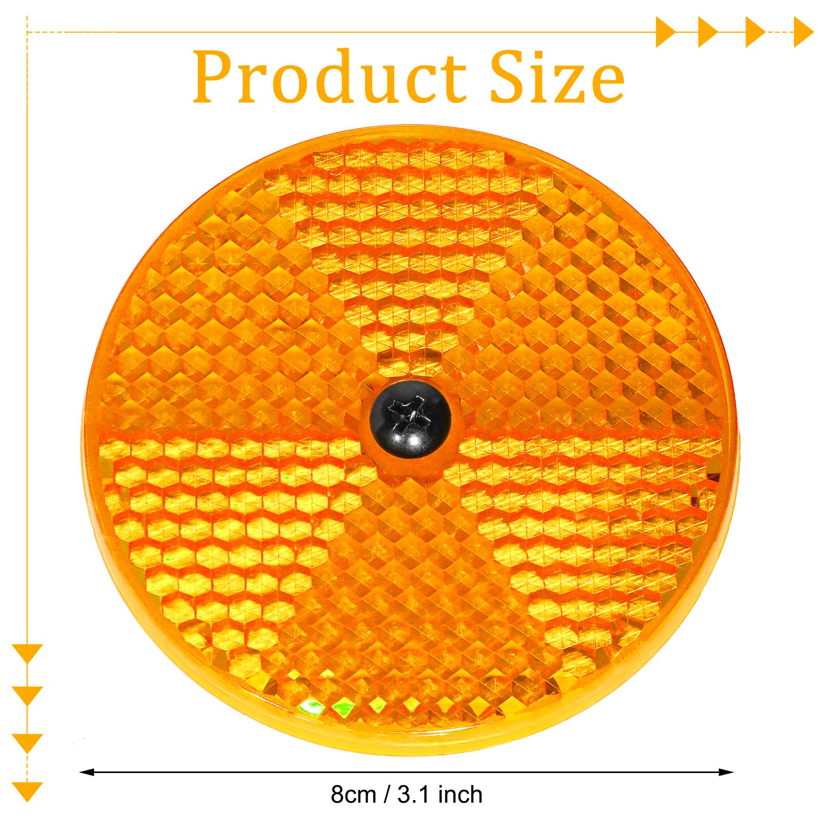 Tallew 10 Pack Front Round Reflector for Driveway Fence Gate Posts Trailers Safety Automobiles Boats Mailboxes Reflector with Center Mounting Hole(White)