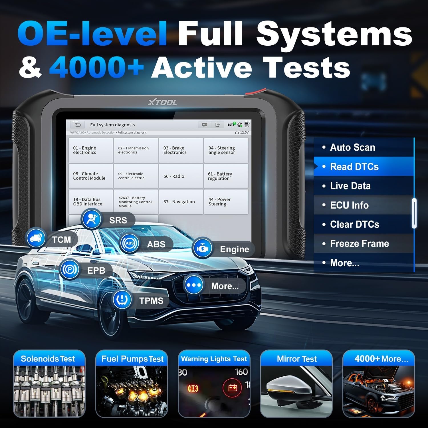 XTOOL Scanner D9S PRO, ECU Pr0gramming/C0ding OBD2 Scanner, Wireless Bidirectional scan Tool, High-End with Topology, 45+ Resets, Full System, PMI, FCA/CAN FD/DoIP, 3-Yr Update