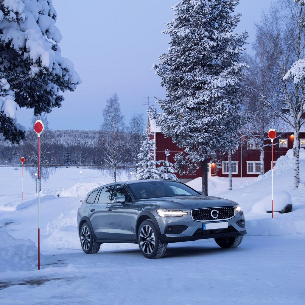 Driveway Reflectors Markers for Snow Plowing, 36-48" Reflective Driveway Steel Metal Reflective Post, Double-Sided High Visible Rustproof Design(4 pack)