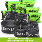 2 Pack 12"/14"/16"/18"/ 20"/ 22"/24"/ 26"/27.5"/28"/29" x1.75/1.95/2.10/2.125 Bicycle Tube with 2 Tire Levers, with 32mm AV Schrader Valve, Reliable Inner Tube for Kids/Road/MTB Bike (2 of One Size)