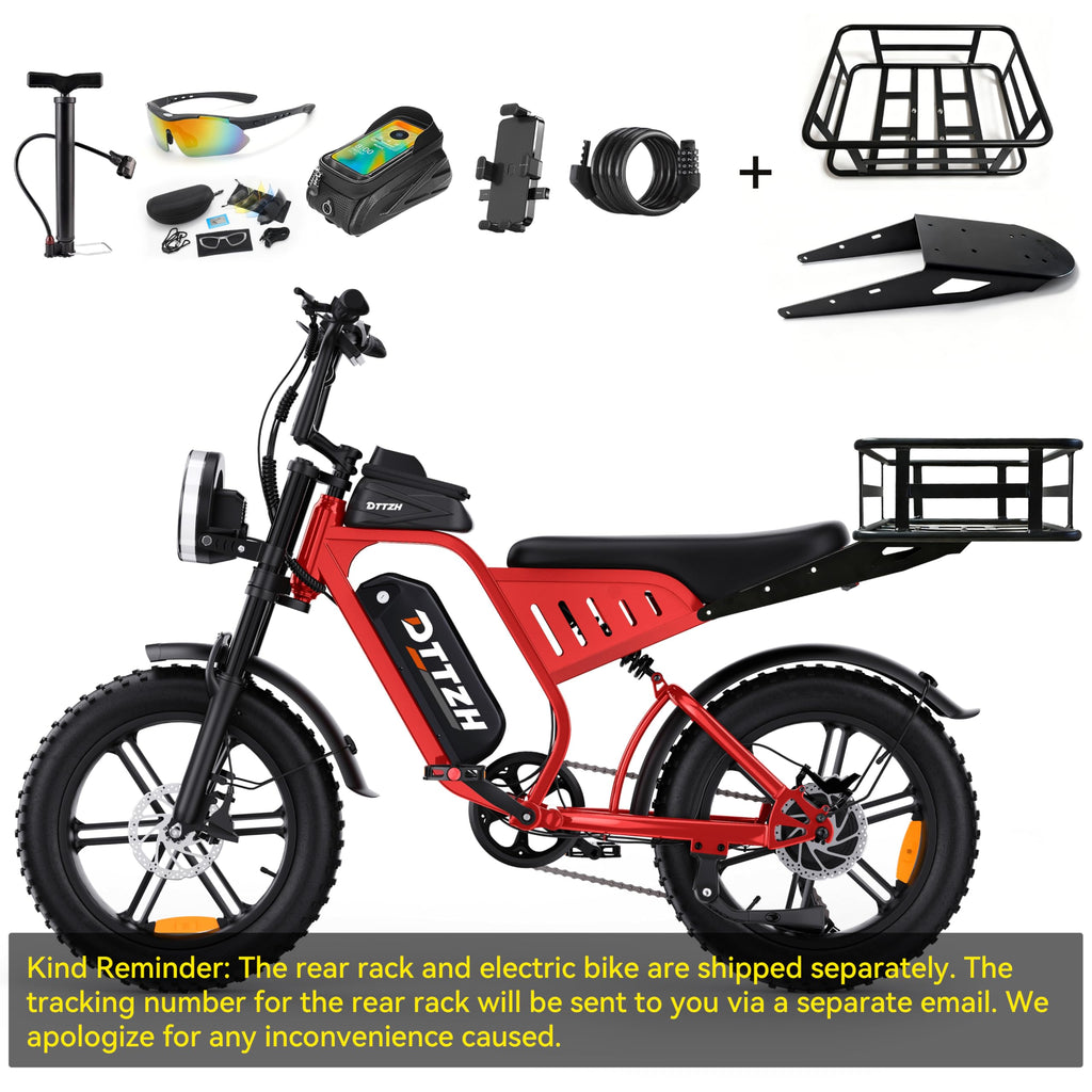 Bicicleta eléctrica DTTZH F6/F6S/F6PRO para adultos con NFC y desbloqueo por contraseña, 4000/2000/1500 W, 50/40/33 MPH, 60 V 30 Ah, 48 V 15/25 Ah, 160-96 km, motocicleta eléctrica todoterreno con neumáticos anchos de 20" 