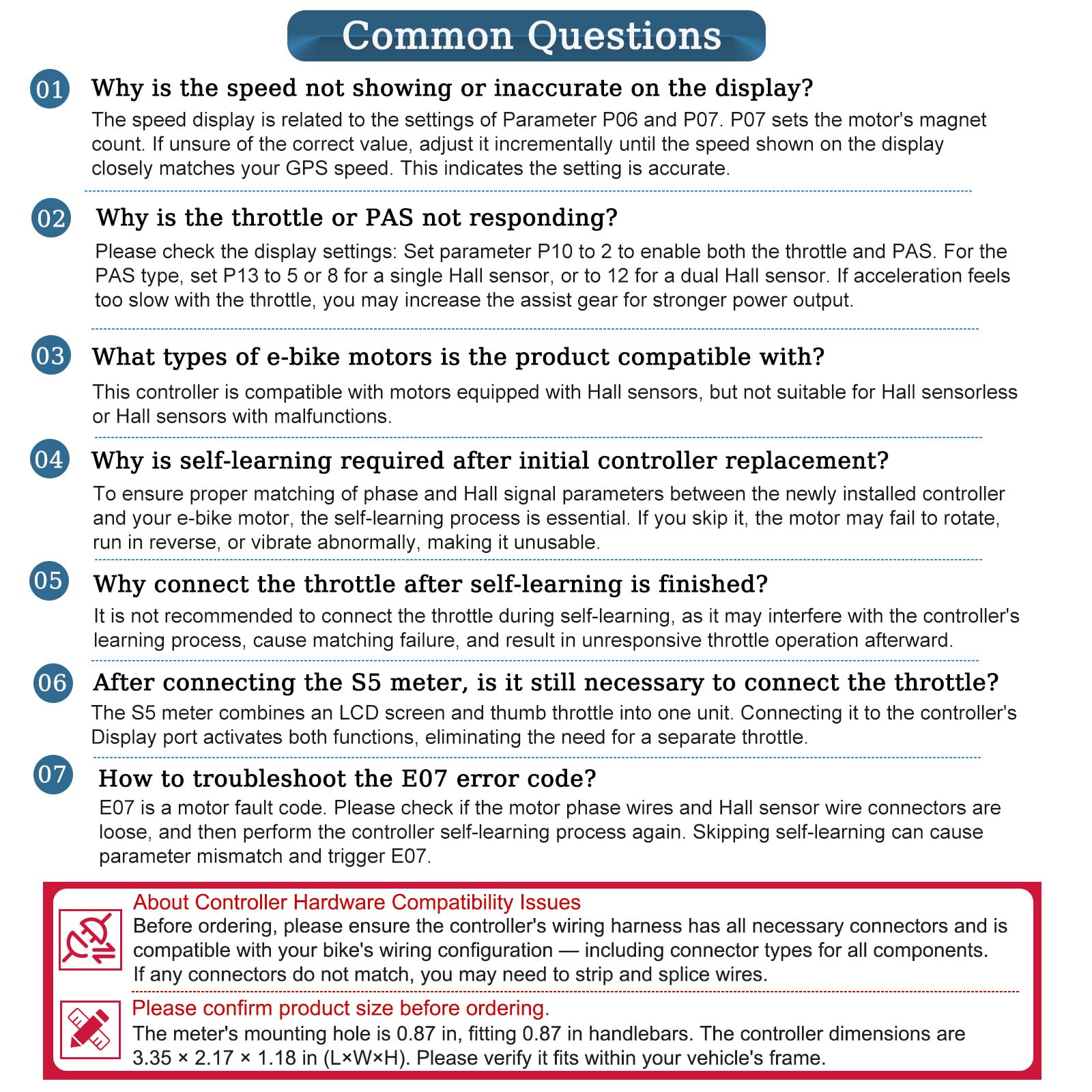 24V 36V 48V Electric Bike Controller Kit 17A 350W Brushless Motor Controller and Ebike LCD Display Electric Scooter Controller Electric Bicycle Speed Controller with Ebike Screen BLDC Controller