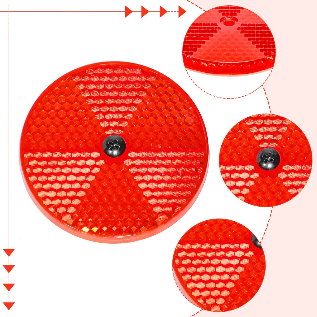 Tallew 10 Pack Front Round Reflector for Driveway Fence Gate Posts Trailers Safety Automobiles Boats Mailboxes Reflector with Center Mounting Hole(White)