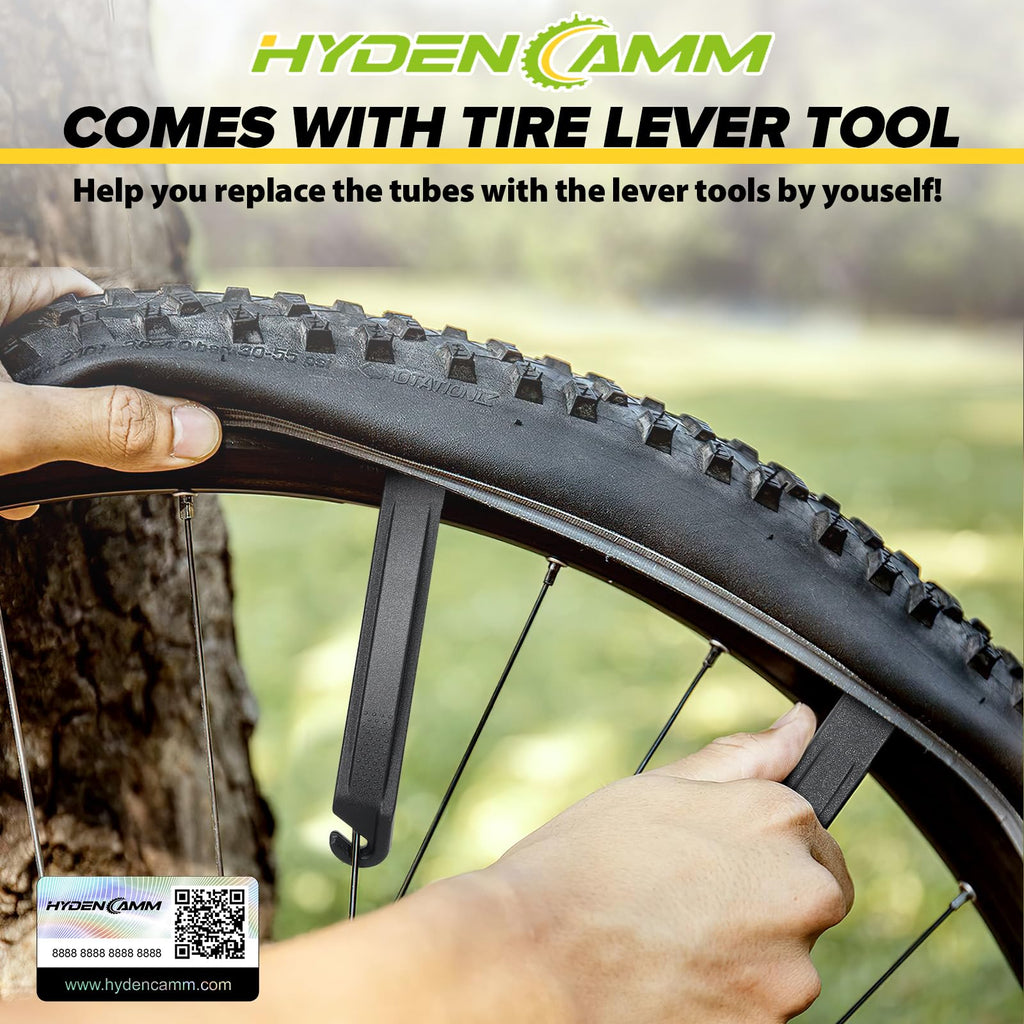 2 Pack 12"/14"/16"/18"/ 20"/ 22"/24"/ 26"/27.5"/28"/29" x1.75/1.95/2.10/2.125 Bicycle Tube with 2 Tire Levers, with 32mm AV Schrader Valve, Reliable Inner Tube for Kids/Road/MTB Bike (2 of One Size)