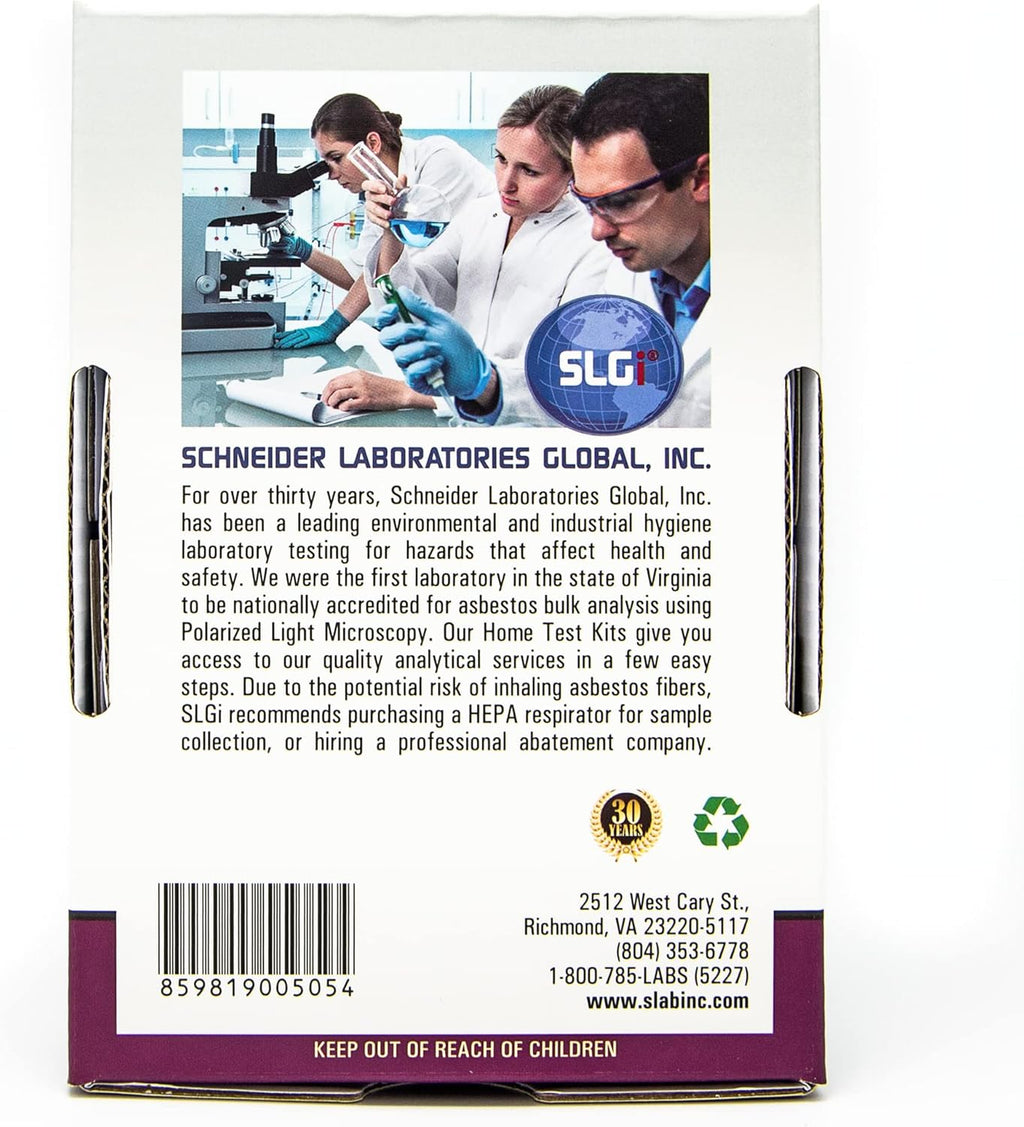 SLGI Home Test Kits Asbestos 1 PK (5 Bus. Days) Return Ground Shipping Included