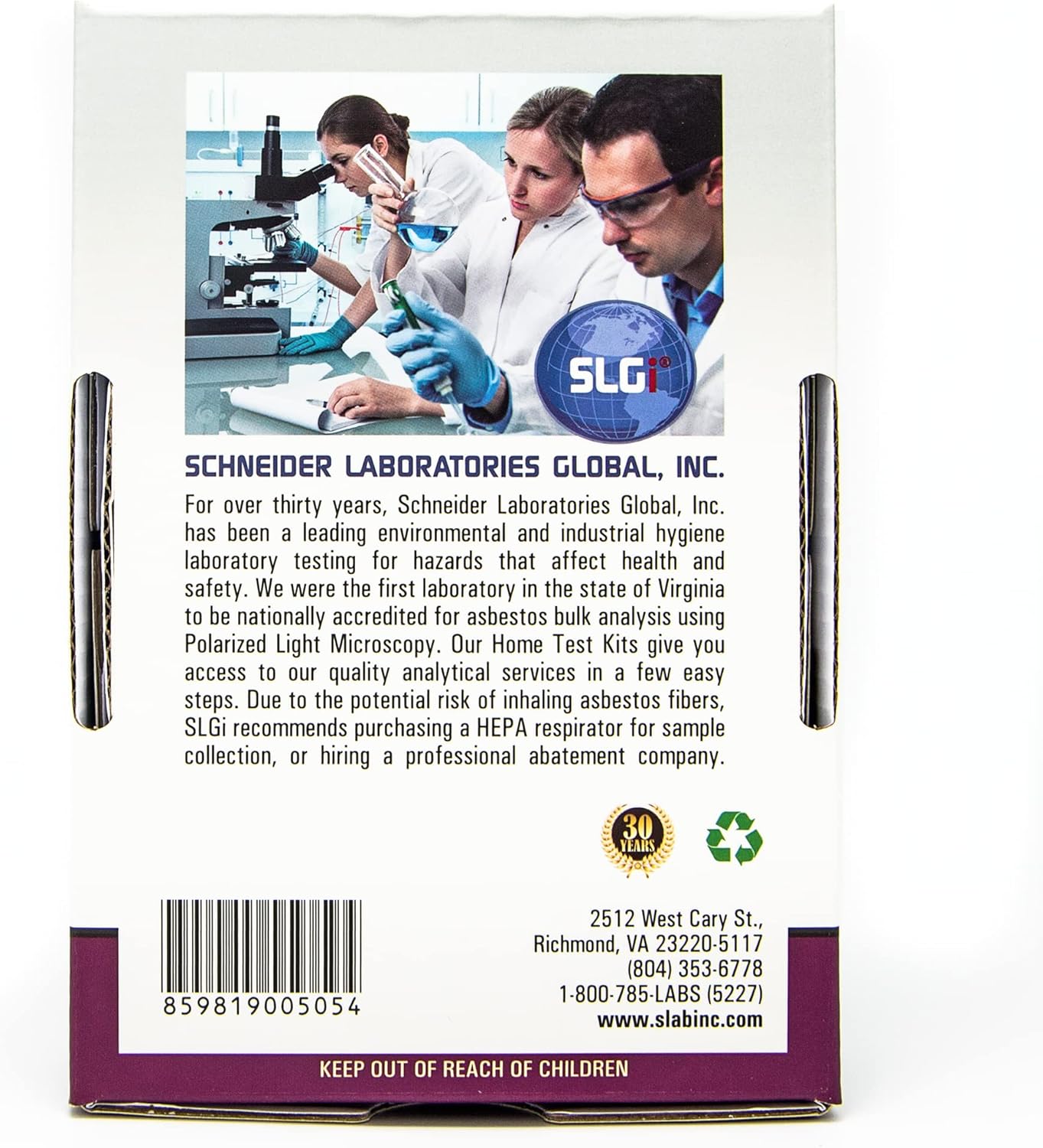 SLGI Home Test Kits Asbestos 1 PK (5 Bus. Days) Return Ground Shipping Included