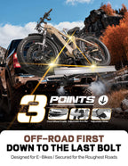 RokRack S One 1-Ebike Rack with Ramp, 100 lbs Capacity, Single Hitch Mount Electric Bike Rack, Fits up to 5" Fat Tire Width and 50" Wheelbase, Ebike Carrier Rack for 2" Receiver for Cars SUVs Vans RVs