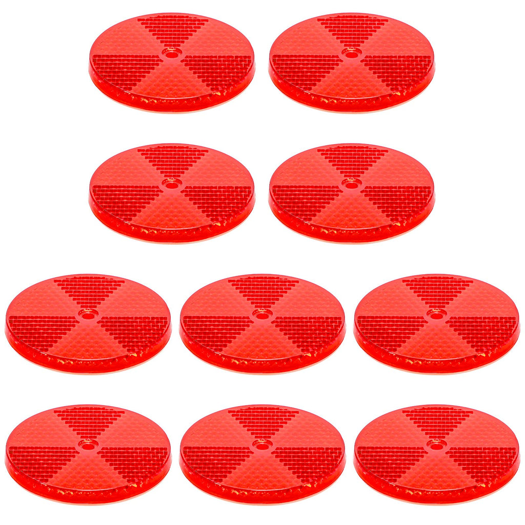 Tallew 10 Pack Front Round Reflector for Driveway Fence Gate Posts Trailers Safety Automobiles Boats Mailboxes Reflector with Center Mounting Hole(White)