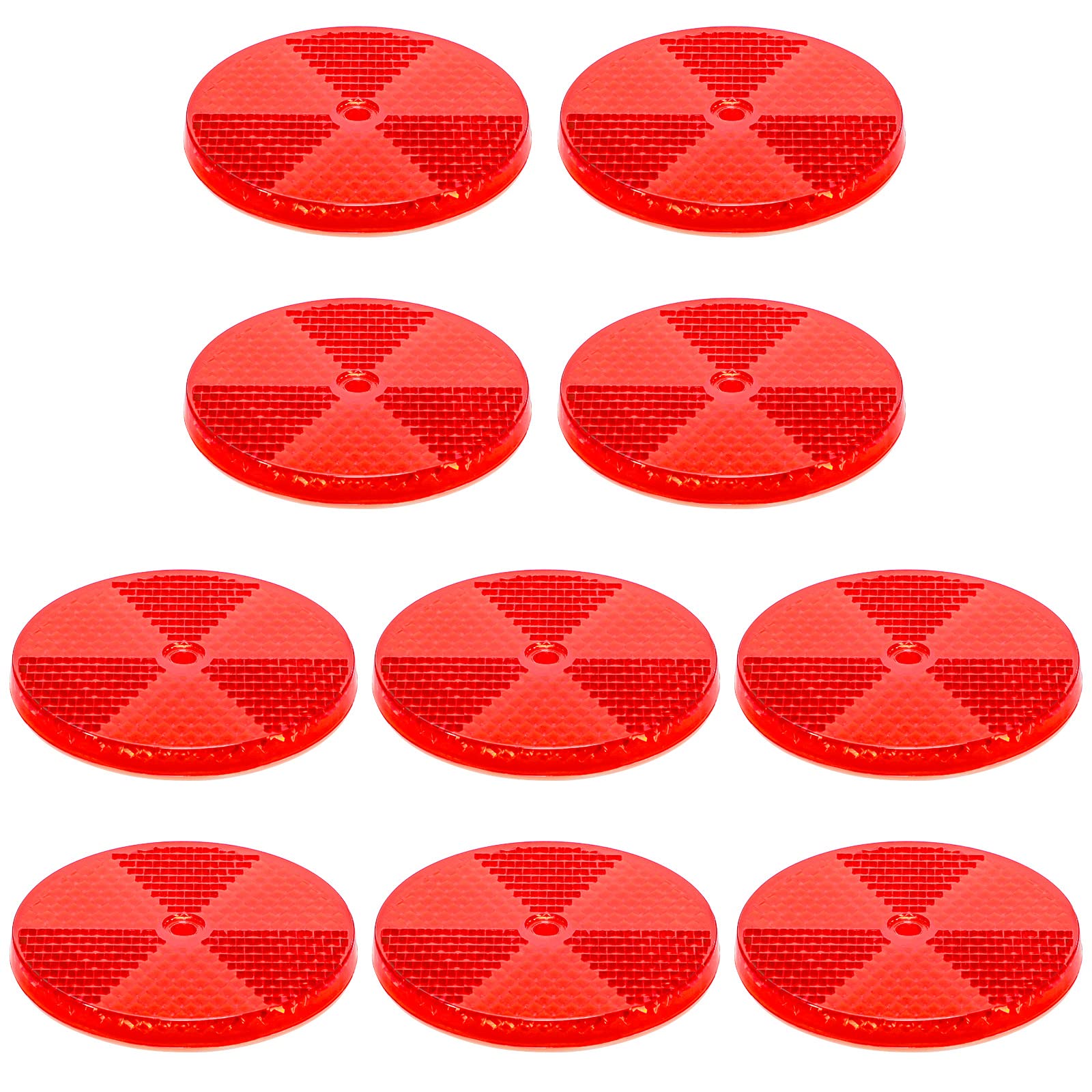 Tallew 10 Pack Front Round Reflector for Driveway Fence Gate Posts Trailers Safety Automobiles Boats Mailboxes Reflector with Center Mounting Hole(White)