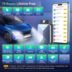 MUCAR AI-Assisted OBD2 Scanner Bluetooth Lifetime Update, BT200 MAX Compatible with ELM327, All System OBD2 Diagnostic Tool with 15 Resets for iOS & Android, CANFD Protocol, Autoauth for FCA SGW