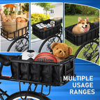 Upgraded Rear Bike Rack with Basket, Removable Adjustable Bike Basket Rear with Liner,Waterproof Cover,Cargo Net, Heavy Duty Bicycle Rear Basket for Most Bikes and E-Bike