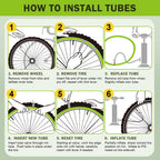 2 Pack 12"/14"/16"/18"/ 20"/ 22"/24"/ 26"/27.5"/28"/29" x1.75/1.95/2.10/2.125 Bicycle Tube with 2 Tire Levers, with 32mm AV Schrader Valve, Reliable Inner Tube for Kids/Road/MTB Bike (2 of One Size)