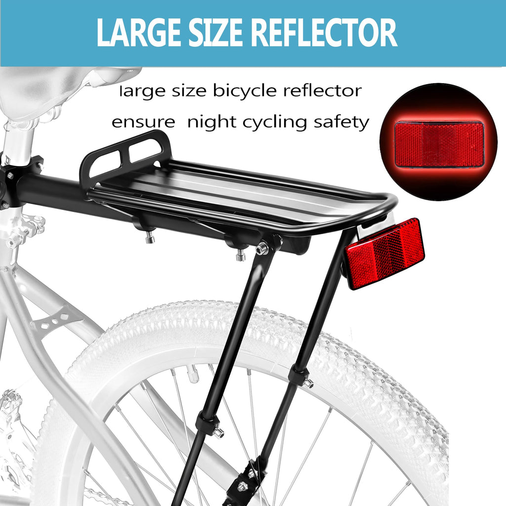 Rear Bike Rack,Bike Cargo Rack,Aluminum Alloy,Large Size Reflective,Retractable,Universal