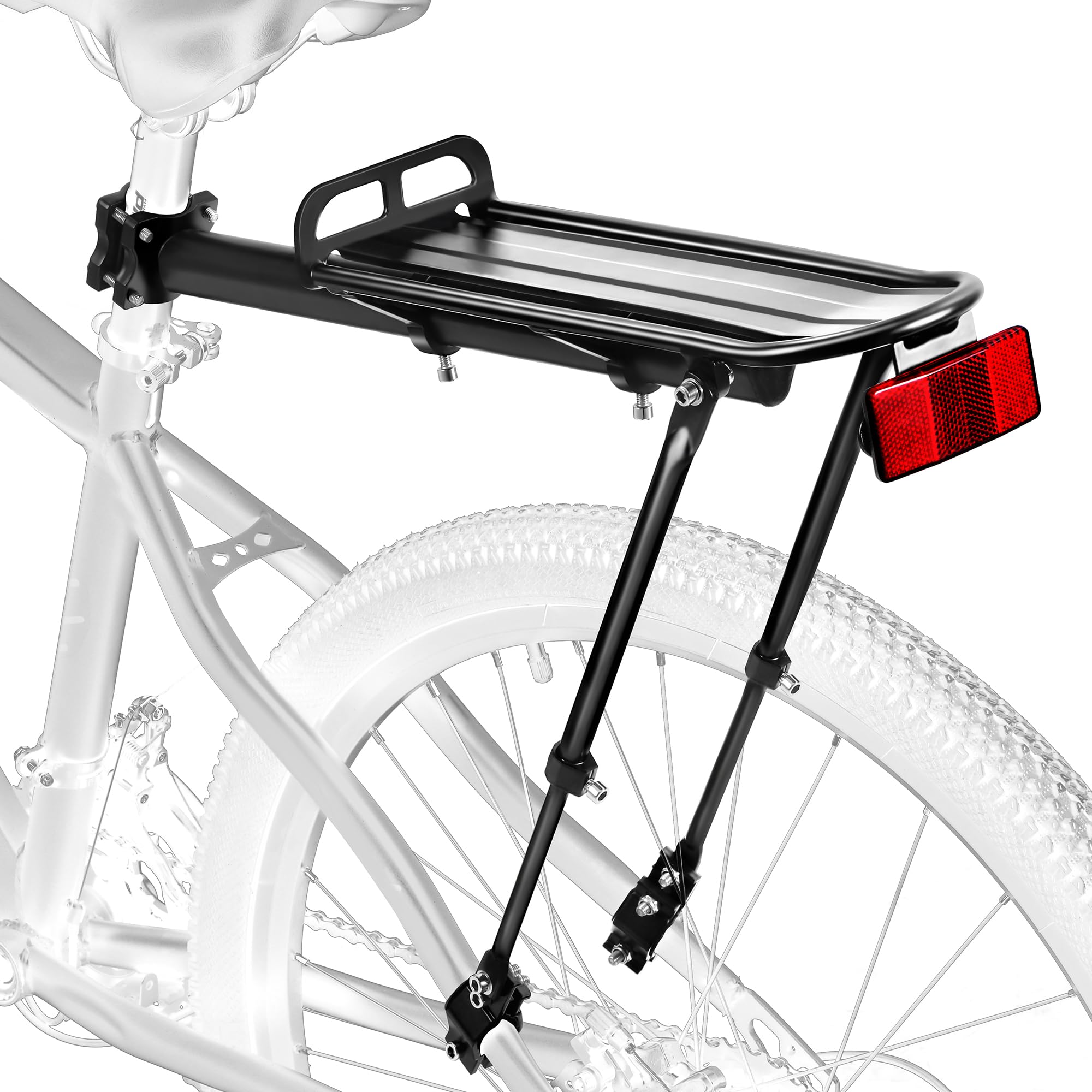 Rear Bike Rack,Bike Cargo Rack,Aluminum Alloy,Large Size Reflective,Retractable,Universal