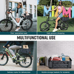 RAYMACE Bike Basket Rear Rack with Cargo Net, Liner and Waterproof Cover,Heavy Duty Bicycle Basket Perfect for Electric Bike