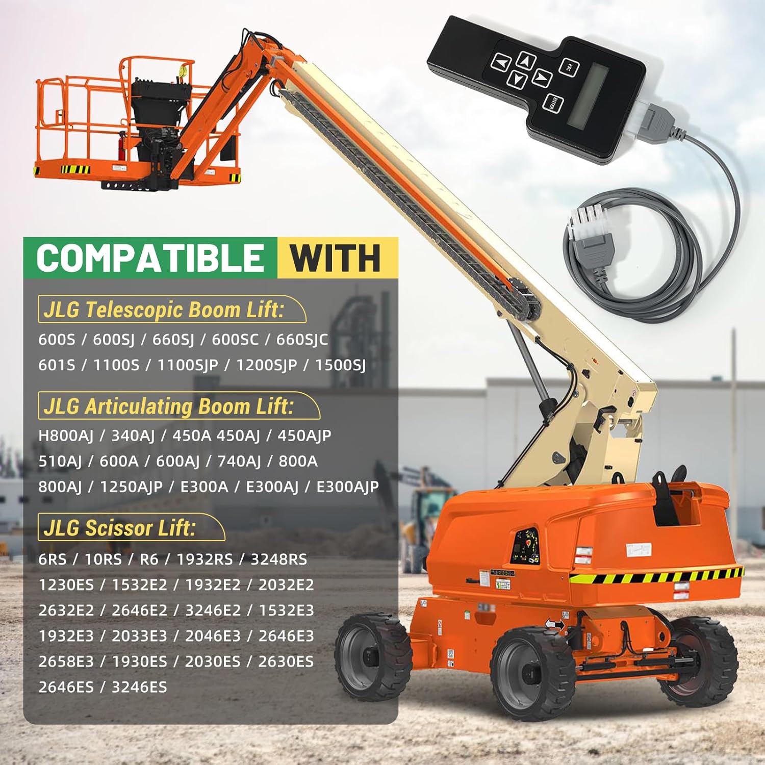 Handheld Analyzer Diagnostic Tool Kit w/Cable Compatible with JLG Scissor Lift and Telescopic/Articulating Boom Lift 600S 340AJ 6RS R6 Program Troubleshoot, Replace 1001249695 1600244 2901443