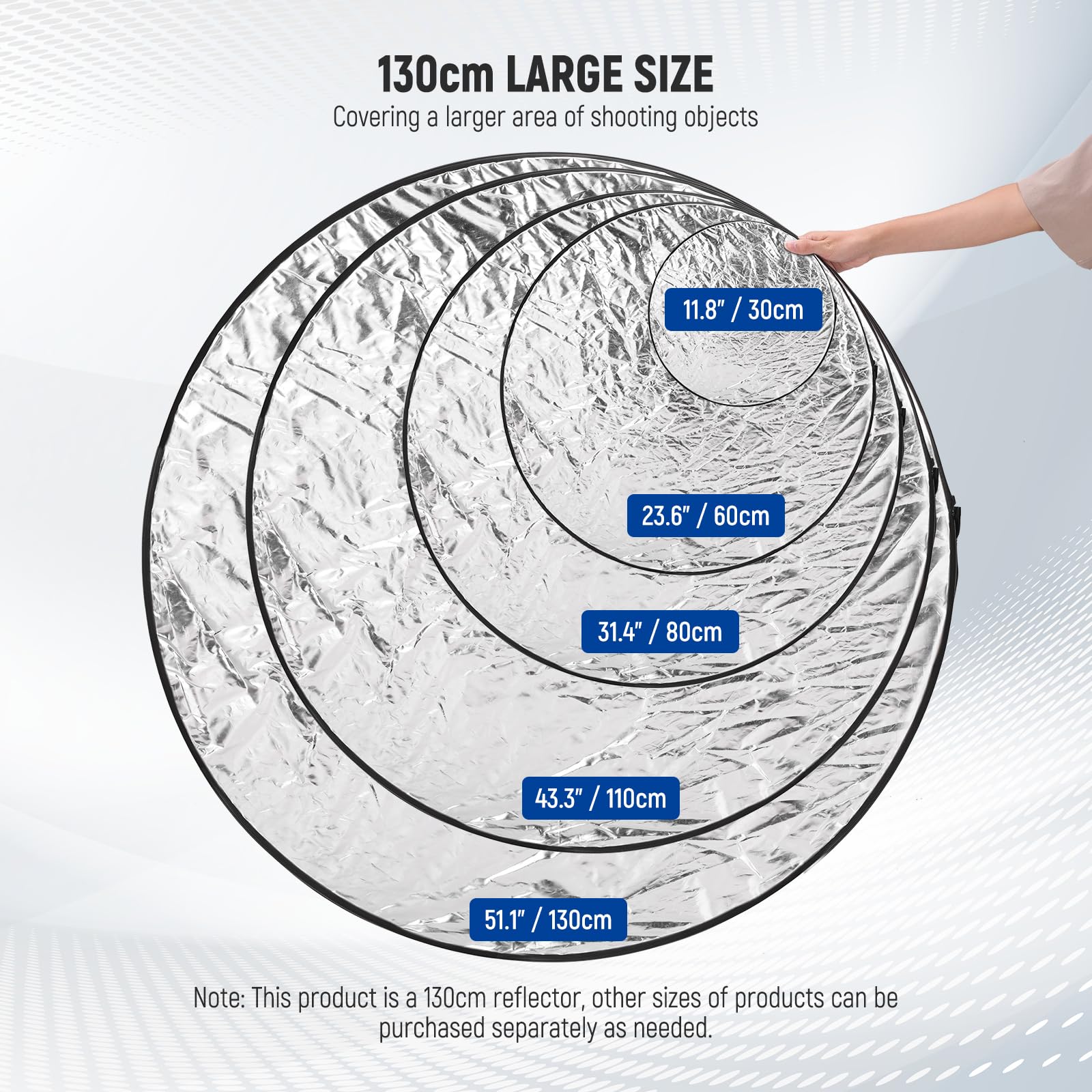 NEEWER 43 Inch/110 Centimeter Light Reflector Diffuser 5 in 1 Collapsible Multi Disc with Bag - Translucent, Silver, Gold, White, and Black for Studio Photography Lighting Outdoor