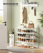 SONGMICS Shoe Rack, 3-Tier Shoe Organizer, Metal Storage Shelf, Upright or Upside Down, for 16-20 Pairs, Stackable, for Entryway, 11.8 x 36.2 x 21.7 Inches, Black ULSA303B02