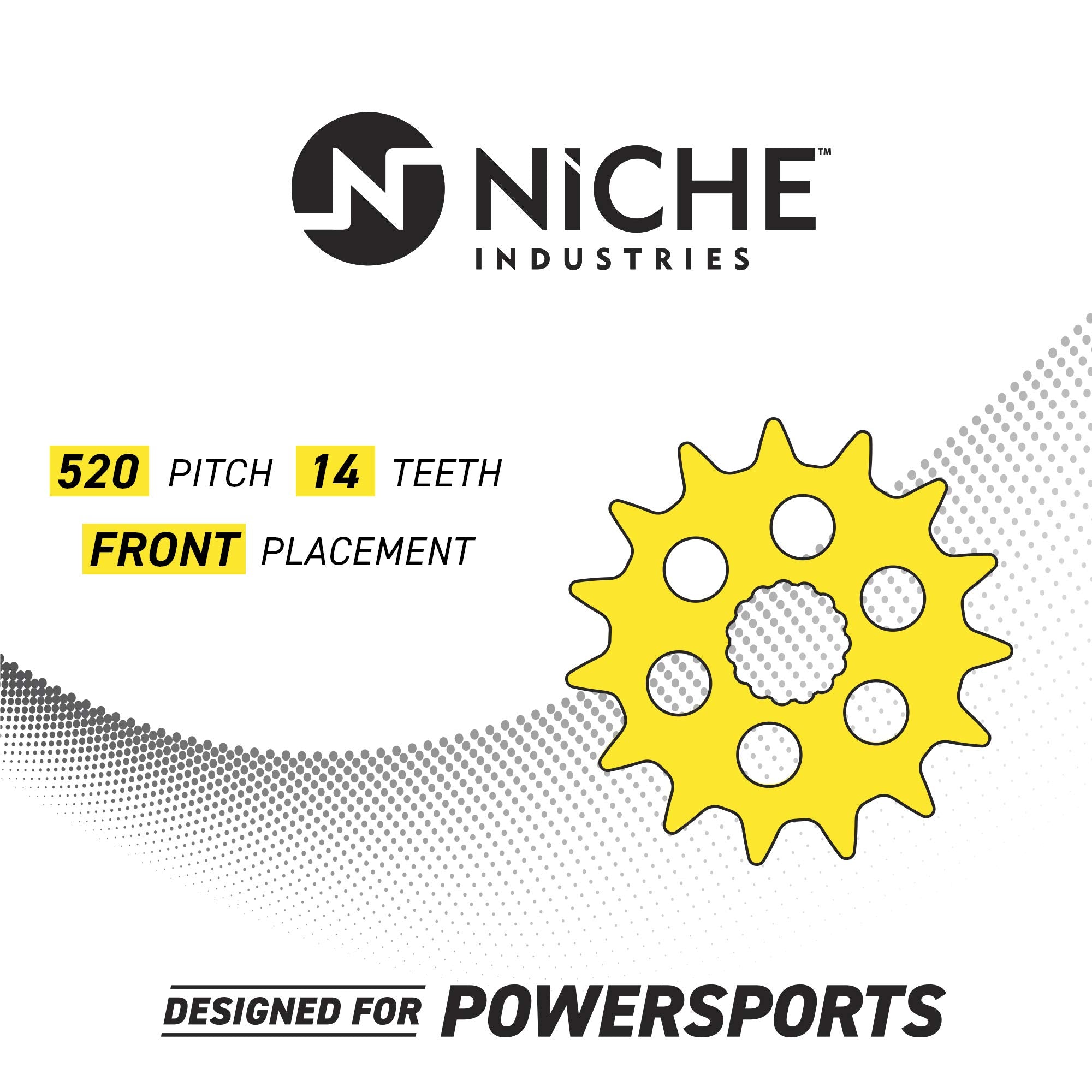 NICHE Drive Sprocket Chain Combo for Yamaha YFZ450 YFZ450SE Front 14 Rear 38 Tooth 520V-X X-Ring 98 Links