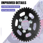 35 Chain Sprocket 40 Tooth Compatible with Coleman Mini Bike CT100U CC100X CK100 Baja DB30 TaoTao GK80 Monster Moto 80cc MBX10 MBX11 Predator 79cc 97cc 98cc 100cc 2.5hp Go Kart Parts