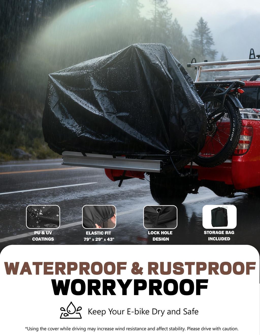 RokRack S One 1-Ebike Rack with Ramp, 100 lbs Capacity, Single Hitch Mount Electric Bike Rack, Fits up to 5" Fat Tire Width and 50" Wheelbase, Ebike Carrier Rack for 2" Receiver for Cars SUVs Vans RVs