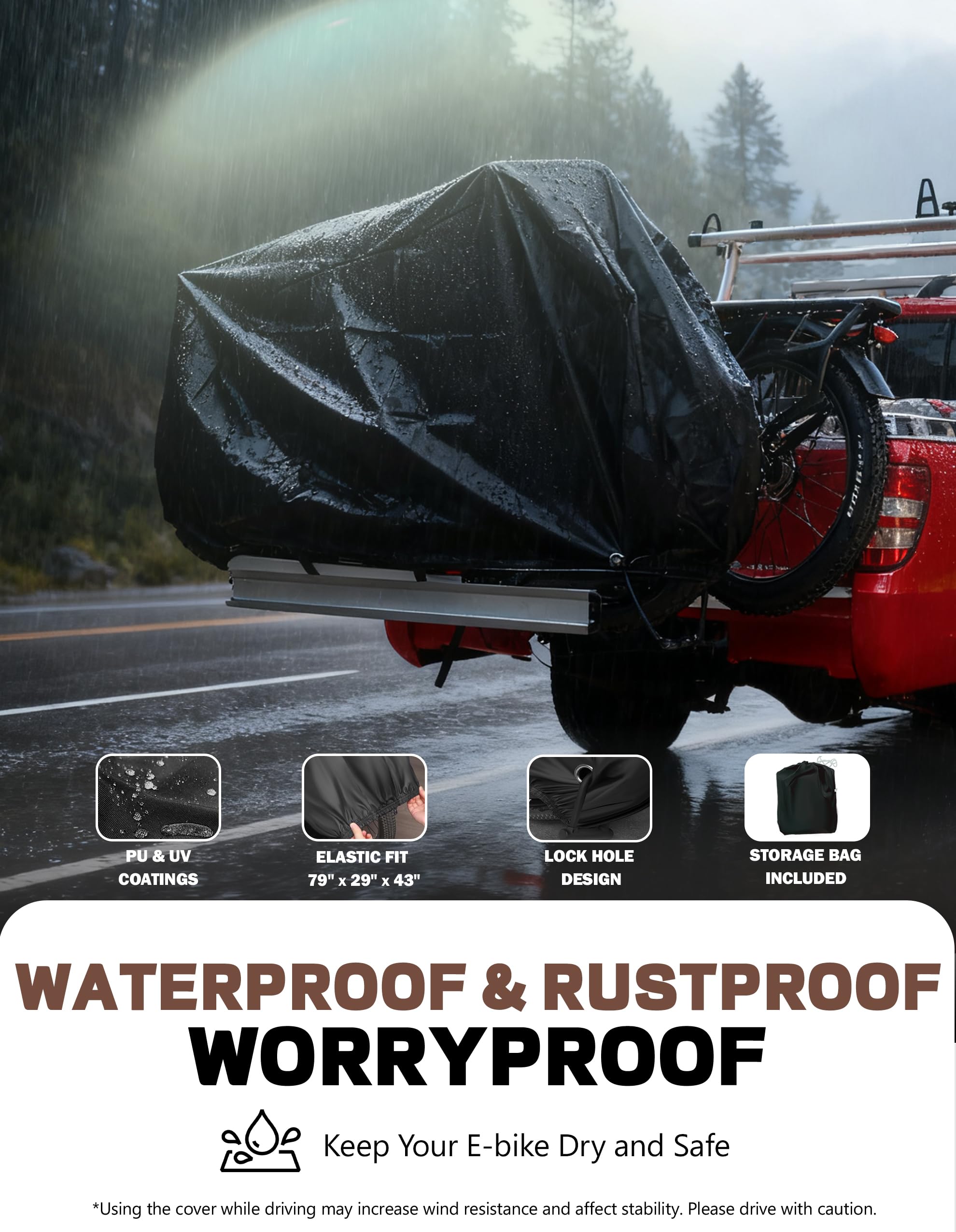 RokRack S One 1-Ebike Rack with Ramp, 100 lbs Capacity, Single Hitch Mount Electric Bike Rack, Fits up to 5" Fat Tire Width and 50" Wheelbase, Ebike Carrier Rack for 2" Receiver for Cars SUVs Vans RVs