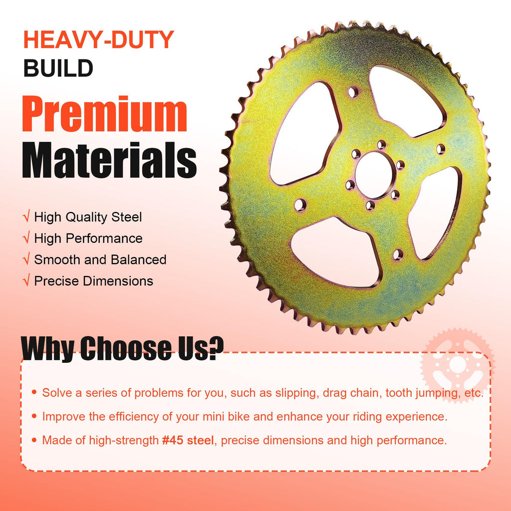 40T High Speed Rear Chain 6 Hole Sprocket # 40 41 420 Sprocket for Coleman CT100U CC100X Mega Moto MMB80 105 Baja Doodle Bug DB30 Motovox MBX10 Mini Bike Sprocket Parts (37mm Bore)