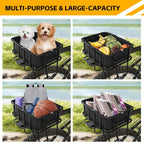 Bike Basket Rear Rack Bike Basket with Cargo Net and Liner Large Bicycle Basket Heavy Duty Bicycle Rear Basket with Liner Waterproof Cover Cargo Net