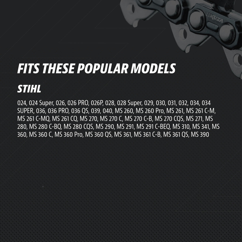 Premium 20 Inch Chainsaw Chain 3/8" Pitch .063" Gauge 72 DL - Fits Husqvarna 480, 465 (Rancher), 570XP, 575XP, 576XP, STIHL and More - 203ATMD009, 75LPX072G, 75EXL072G, 75EXJ072G (3 Chains)