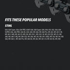 Premium 20 Inch Chainsaw Chain 3/8" Pitch .063" Gauge 72 DL - Fits Husqvarna 480, 465 (Rancher), 570XP, 575XP, 576XP, STIHL and More - 203ATMD009, 75LPX072G, 75EXL072G, 75EXJ072G (3 Chains)