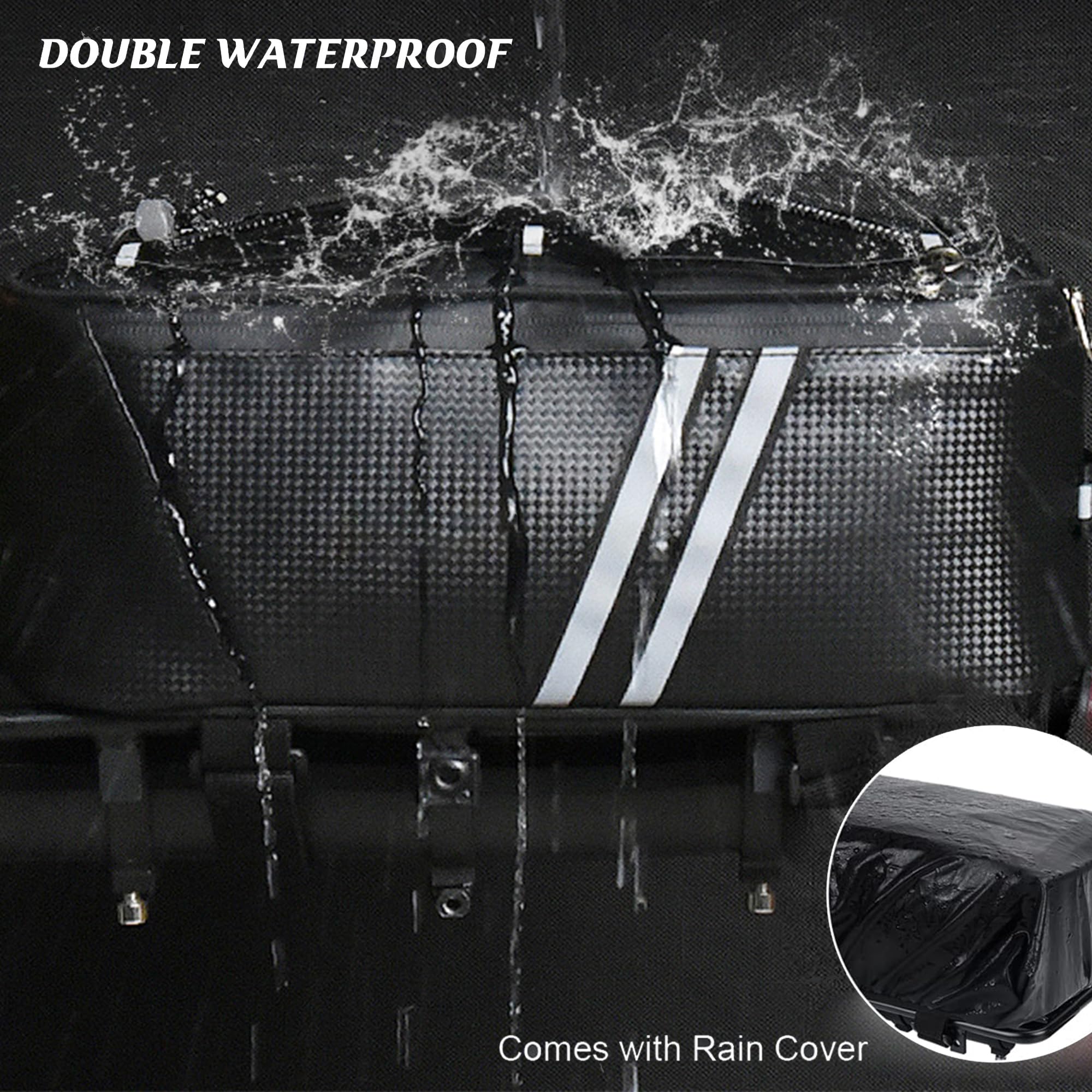 Rear Bike Rack,Bike Cargo Rack,Aluminum Alloy,Large Size Reflective,Retractable,Universal