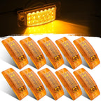 10Pcs 6" Inch Rectangle Led Trailer Side Marker Clearance Lights 20 LED Reflectors, Rectangular Amber 6" x 2" LED Marker Lights Aux Turn Signals Surface Mount Sealed Truck RV Waterproof