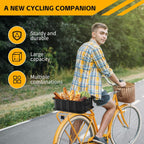 Bike Basket Rear Rack Bike Basket with Cargo Net and Liner Large Bicycle Basket Heavy Duty Bicycle Rear Basket with Liner Waterproof Cover Cargo Net