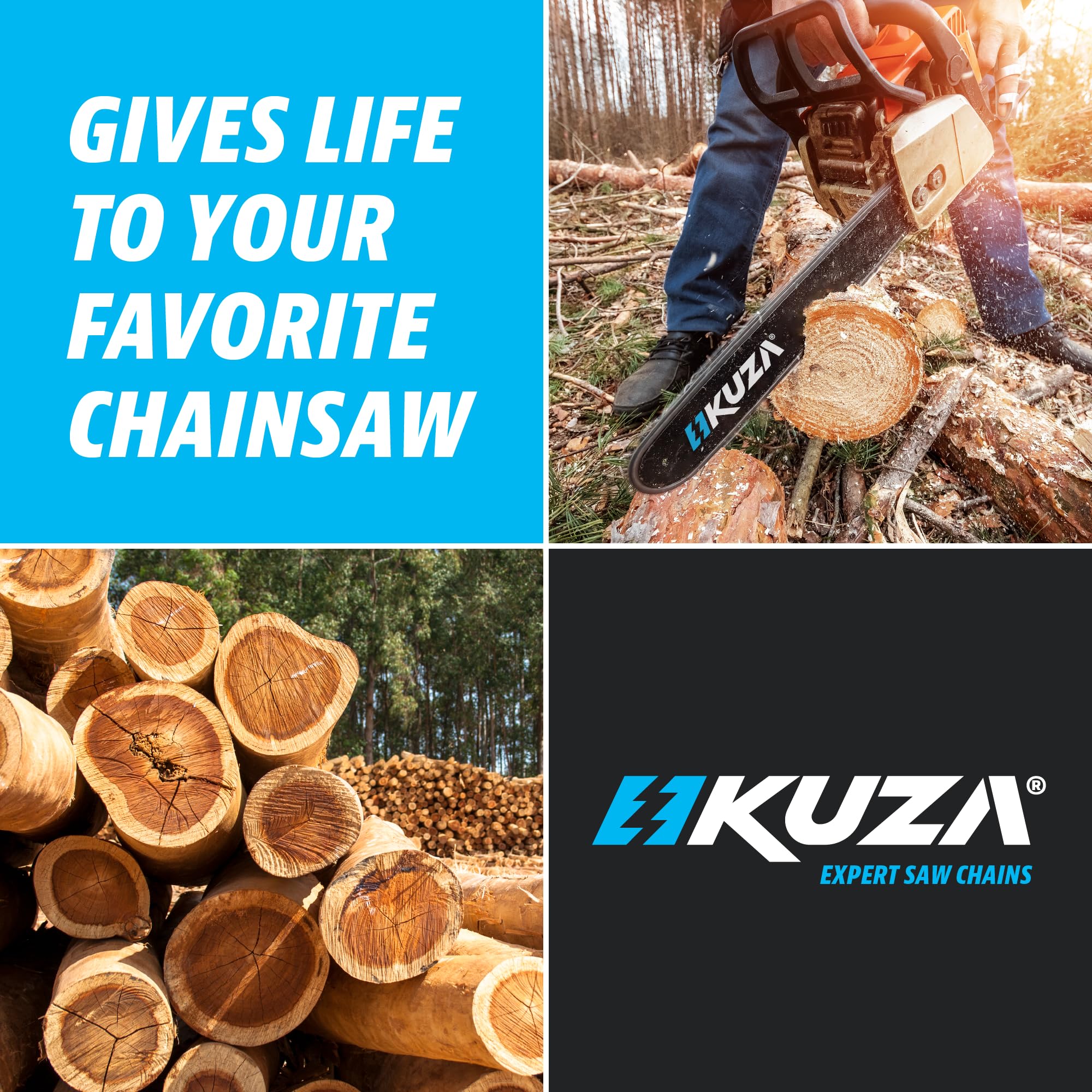 Premium 20 Inch Chainsaw Chain 3/8" Pitch .063" Gauge 72 DL - Fits Husqvarna 480, 465 (Rancher), 570XP, 575XP, 576XP, STIHL and More - 203ATMD009, 75LPX072G, 75EXL072G, 75EXJ072G (3 Chains)