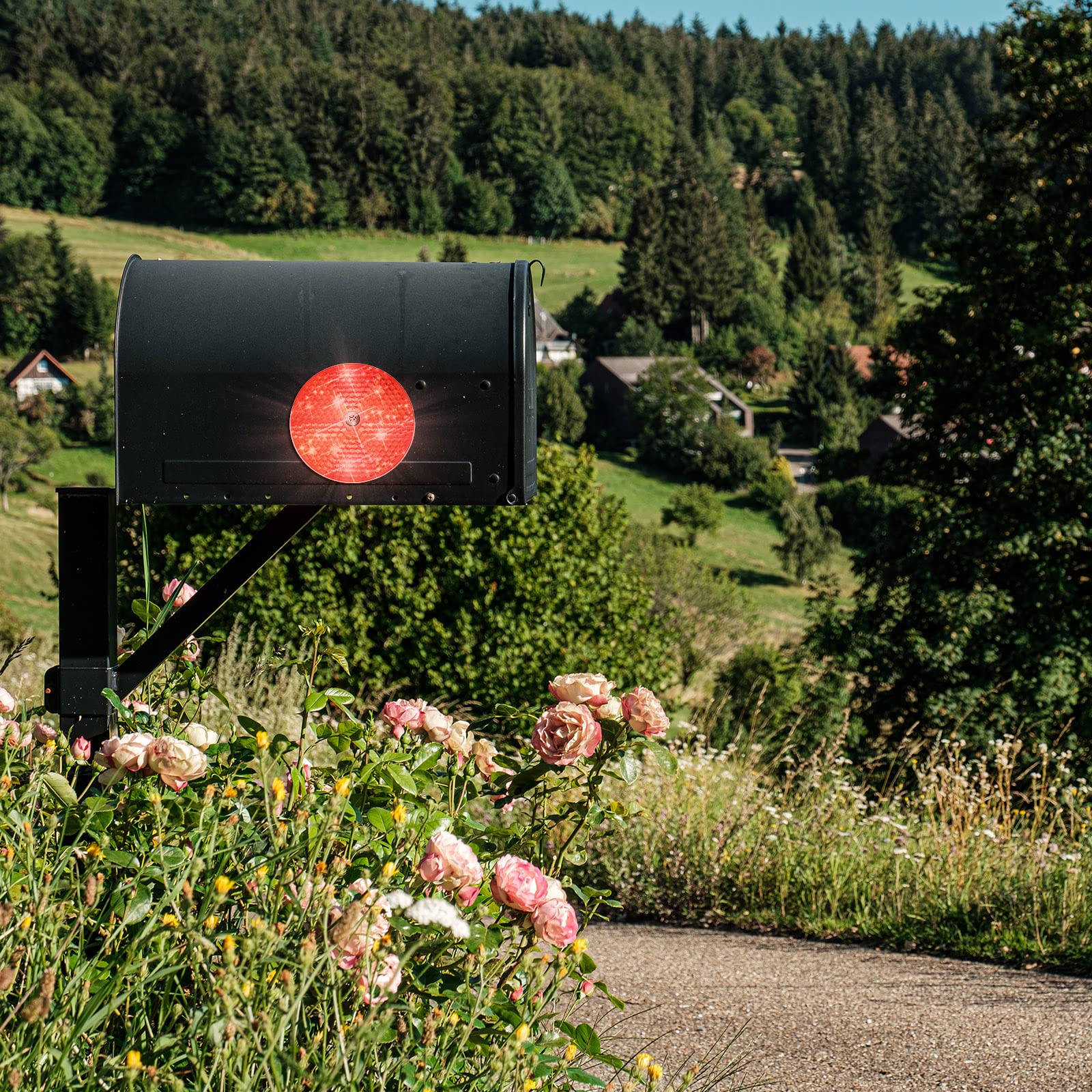 Tallew 10 Pack Front Round Reflector for Driveway Fence Gate Posts Trailers Safety Automobiles Boats Mailboxes Reflector with Center Mounting Hole(White)